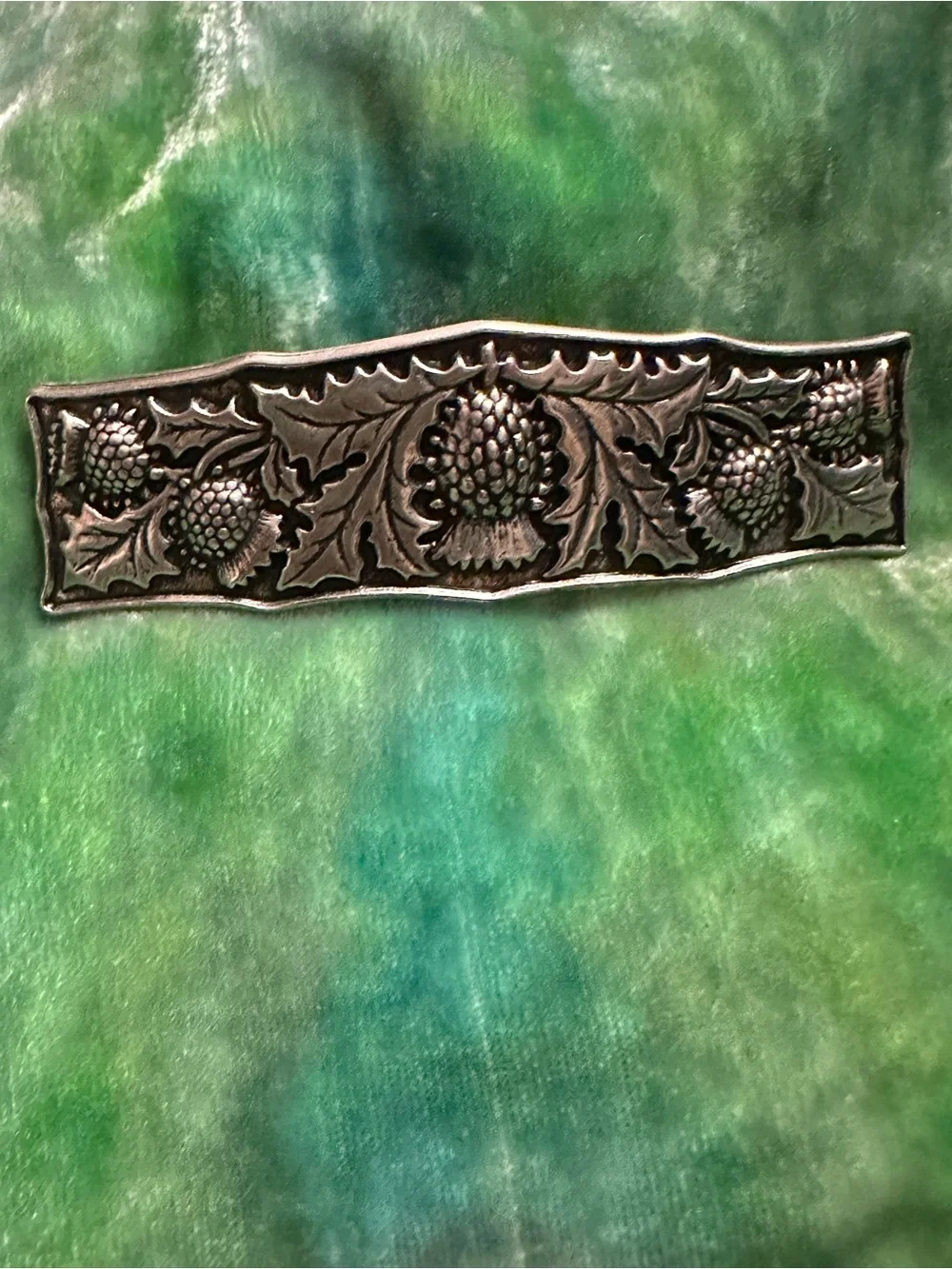 Oberon Design Scottish Thistle Britannia Metal Barrette